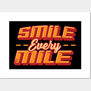 Smile Every Mile Running Marathon Runner Gift Posters and Art